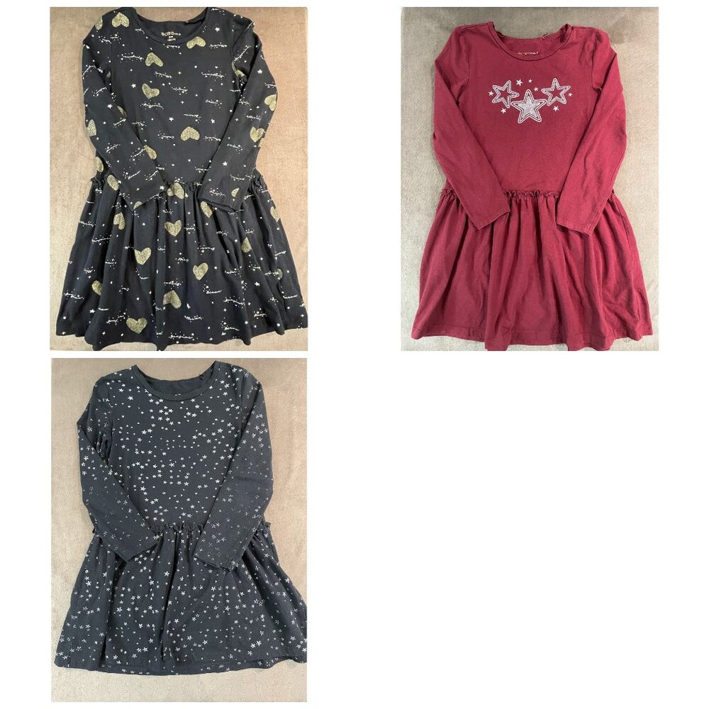 BCBGirls Long Sleeve Knee Length Ruffle Waist Cotton Dresses(SKU: 65G, 66G, 62G)